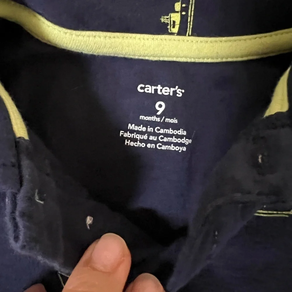 Three Carters 9 month onesies -100% cotton